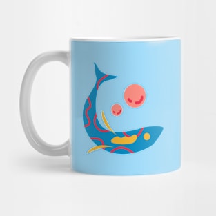 Blue Fish With Bubbles Mug